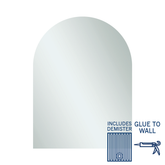 Aspen Polished Edge Arch Thermogroup Mirror 750x1000mm - Glue to Wall and Demister